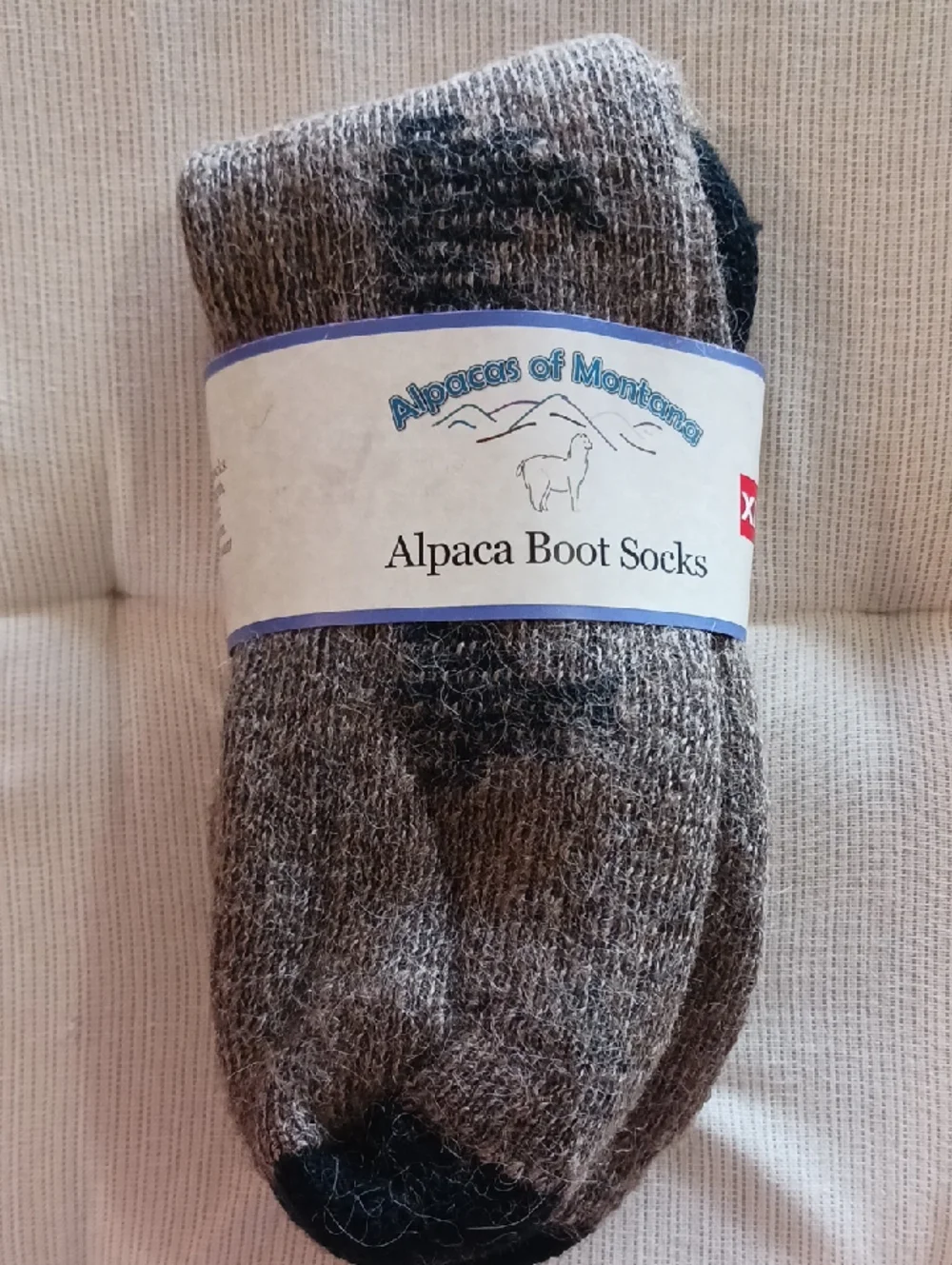 Alpacas of Montana ~ Alpaca Boot Socks – Brown & Black - Picture 1 of 8